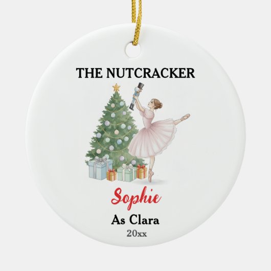 The Nutcracker Custom Name & Photo Ballet Keepsake Keramisch Ornament (Voorkant)