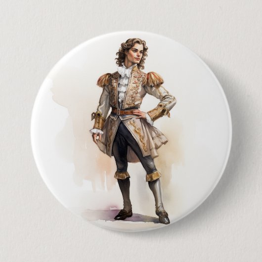 THE NUTCRACKER PRINCE CAVALIER RONDE BUTTON 7,6 CM (Voorkant)