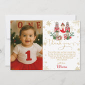 The Nutcracker Winter Onederland 1st Birthday  Bedankkaart (Voorkant)