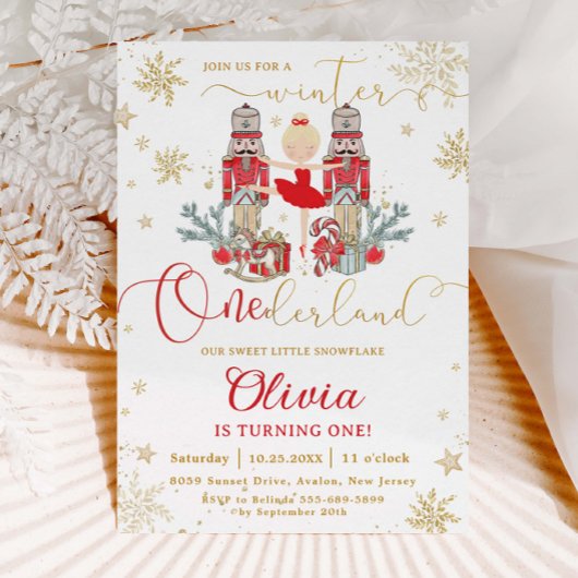 The Nutcracker Winter Onederland 1st Birthday Red Kaart