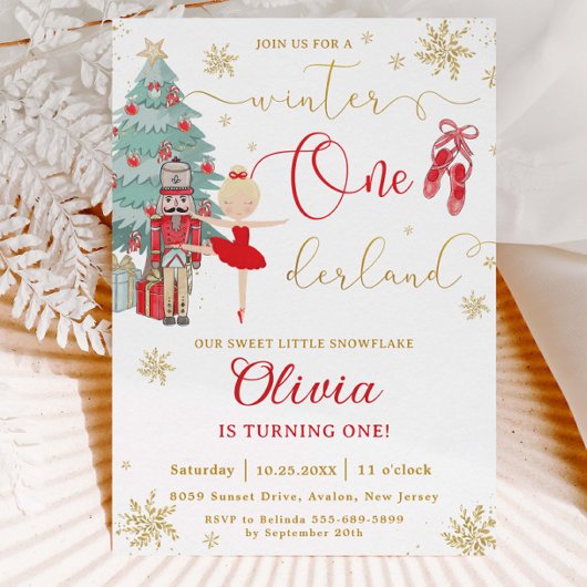 The Nutcracker Winter Onederland 1st Birthday Red Kaart