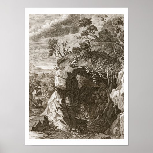 The Nymph Echo Changed into Sound, 1731 (engraving Poster (Voorkant)