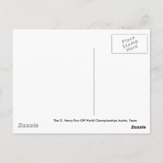 The O. Henry Pun-Off World Champion Briefkaart (Achterkant)