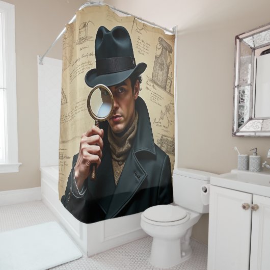 The Observant Detective Douchegordijn (In situ)