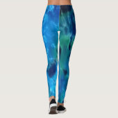 The Ocean Blues - Boho Stropdas geverfde volkskuns Leggings (Achterkant)