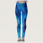 The Ocean Blues - Boho Stropdas geverfde volkskuns Leggings (Voorkant)
