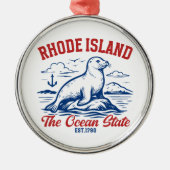 The Ocean State Seal – Rhode Island  Metalen Ornament (Voorkant)