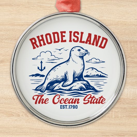The Ocean State Seal – Rhode Island  Metalen Ornament