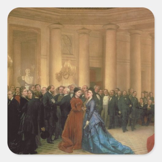 The Odeon Theater, Parijs, 1869 (olie op canvas) Vierkante Sticker (Voorkant)