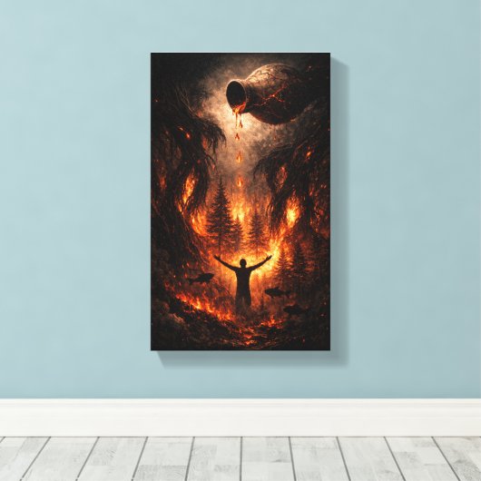 The Offering of Fire Canvas Afdruk (Insitu (Houten vloer))