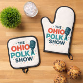 The OHIO Polka Show Oven Mitt and Pot Holder Set (Top down)