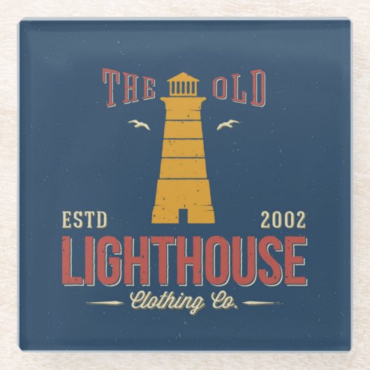 The Old Lighthouse Clothing Co. Glazen Onderzetter (Voorkant)