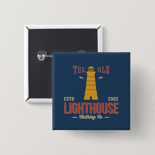 The Old Lighthouse Clothing Co. Vierkante Button 5,1 Cm (Voorkant /achterkant)