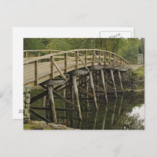 The Old North Bridge, Minute Man National Briefkaart (Voorkant / Achterkant)