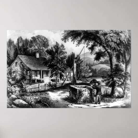 The Old Oaken Bucket - 1872 Poster (Voorkant)