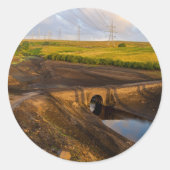 The Old Packhorse Bridge of Baitings Ronde Sticker (Voorkant)