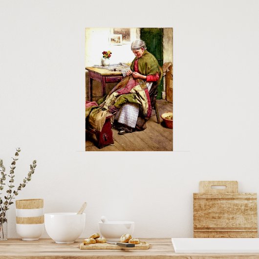 The Old Quilt - Walter Langley Poster (Keuken)