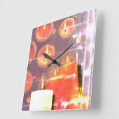 The old Red Candles Vierkante Klok (Hoek)