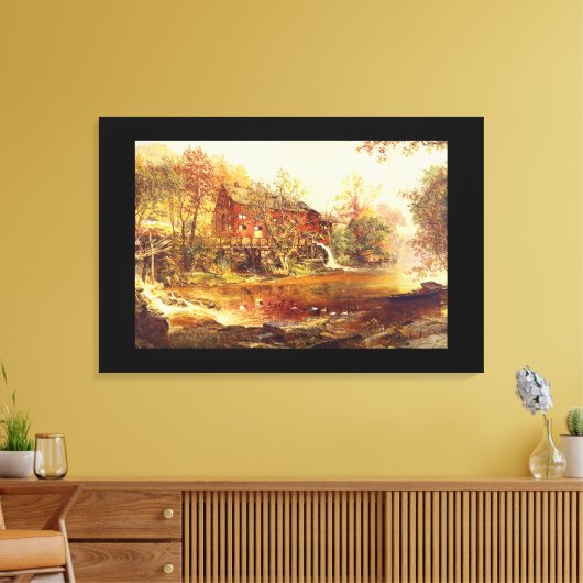 The Old Red Mill', Jasper F. Cropsey_Landscapes Canvas Afdruk (Insitu (Woonkamer))