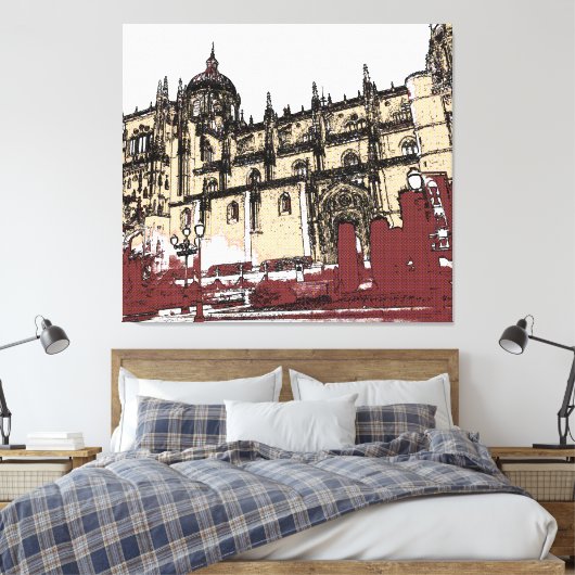 The Old Town of Salamanca University Canvas Afdruk (Insitu (Slaapkamer))