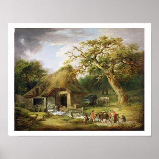 The Old Water Mill, 1790 (olie op canvas) Poster (Voorkant)