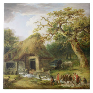 The Old Water Mill, 1790 (olie op canvas) Tegeltje