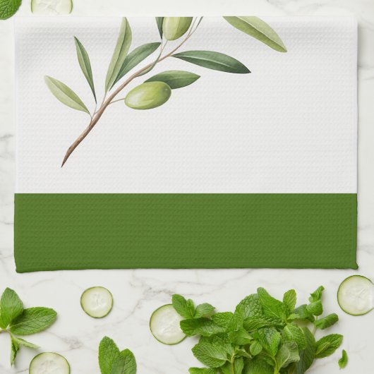"The Olive Branch" keukenhanddoek (Gevouwen)