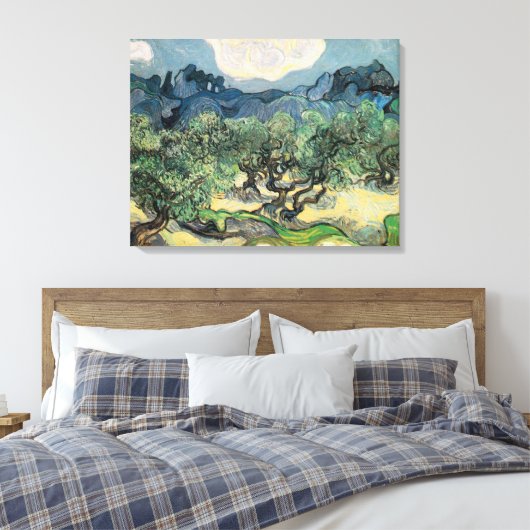 The Olive Trees,1889, Vincent van Gogh Canvas Afdruk (Insitu (Slaapkamer))