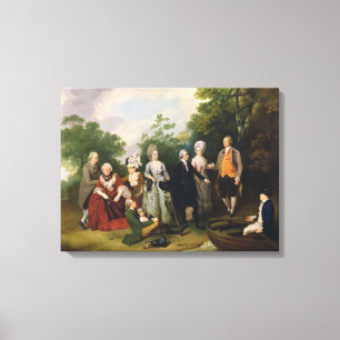 The Oliver and Ward Families in a Garden, c.1788 ( Canvas Afdruk