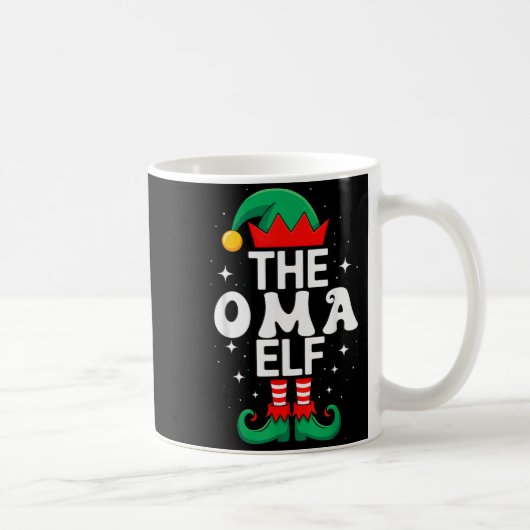 The Oma Elf Funny Christmas Matching Family Group Koffiemok (Rechts)