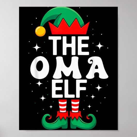 The Oma Elf Funny Christmas Matching Family Group  Poster (Voorkant)