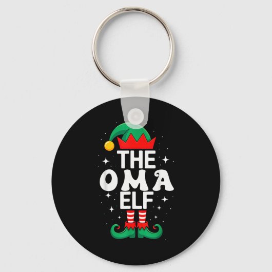 The Oma Elf Funny Christmas Matching Family Group  Sleutelhanger (Voorkant)