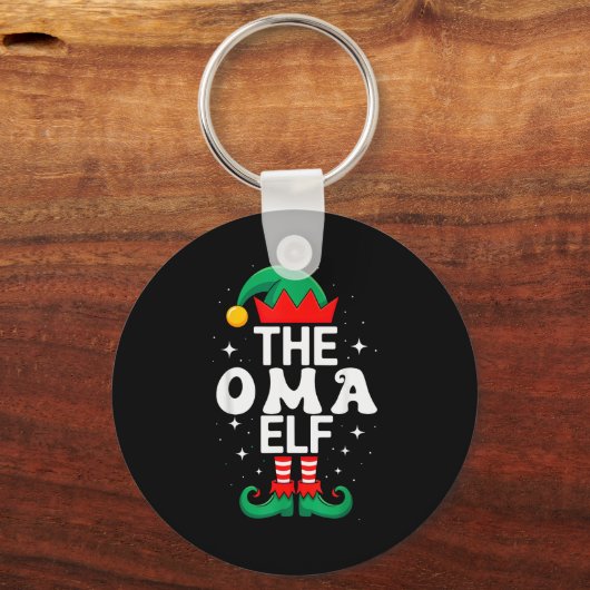 The Oma Elf Funny Christmas Matching Family Group  Sleutelhanger (Voorkant)