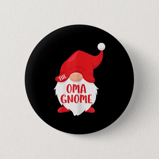 The Oma Gnome Matching Christmas Gnome Shirt Ronde Button 5,7 Cm (Voorkant)