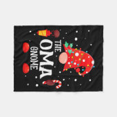 The Oma Gnome Matching Family Christmas Gnome Paja Fleece Deken (Voorkant (Horizontaal))