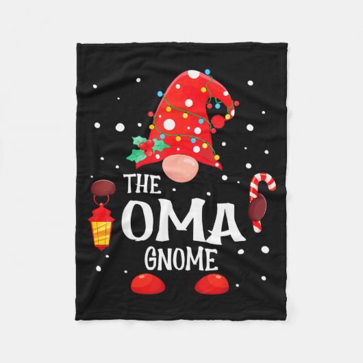 The Oma Gnome Matching Family Christmas Gnome Paja Fleece Deken (Voorkant)