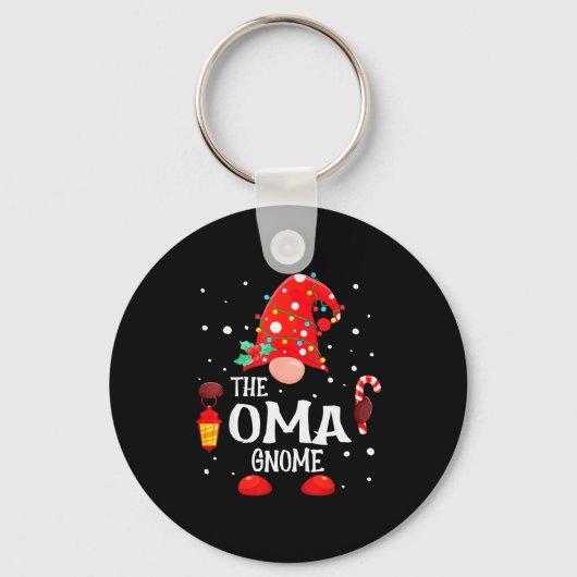 The Oma Gnome Matching Family Christmas Gnome Paja Sleutelhanger (Voorkant)