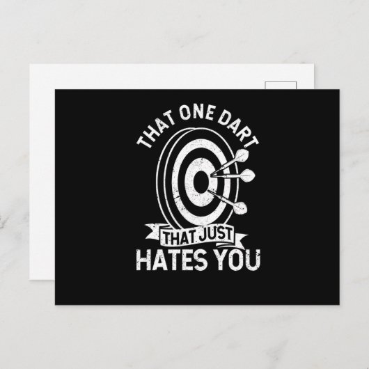 The one dart that just hates you Funnier Briefkaart (Voorkant / Achterkant)