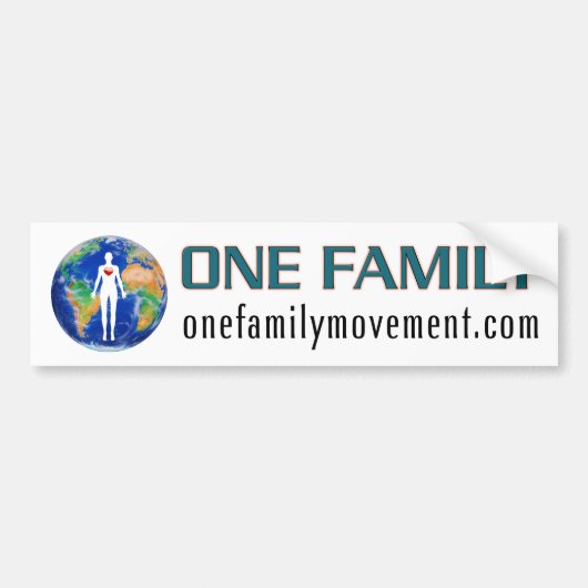 The One Family World Peace Movement BUMPER STICKER (Voorkant)