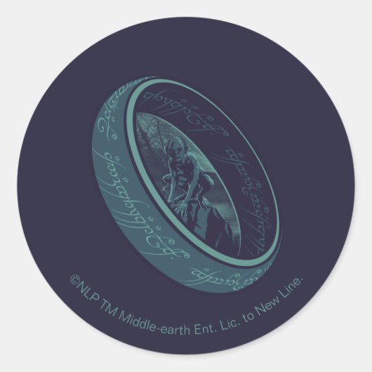 THE ONE RING™ GOLLUM™ Grafisch Ronde Sticker (Voorkant)