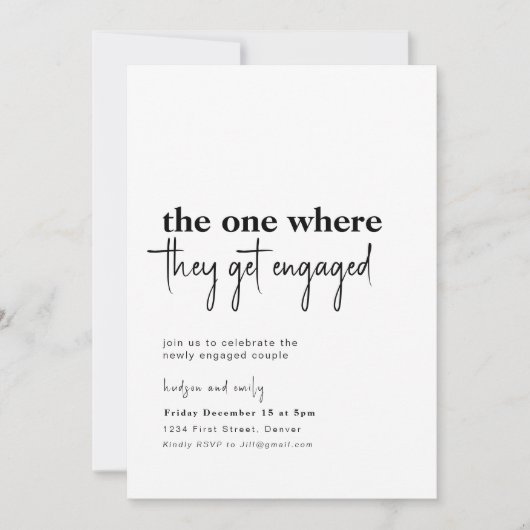 The One Where They Got Engaged Kaart (Voorkant)