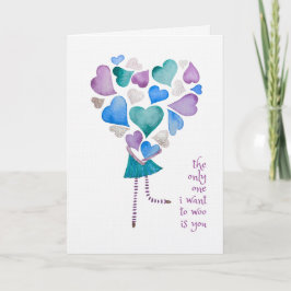 The Only One I Want to Woo - Watercolour Love Card Bedankkaart