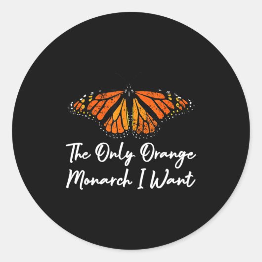 The Only Orange Monarch Elegant Butterfly Nature L Ronde Sticker (Voorkant)