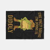 The Only Squat I'm Doing Is Diddly Cowboy Frog Mem Fleece Deken (Voorkant (Horizontaal))