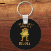 The Only Squat I'm Doing Is Diddly Cowboy Frog Mem Sleutelhanger (Voorkant)