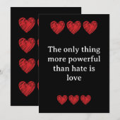 The only thing more powerful than hate is love kaart (Voorkant / Achterkant)