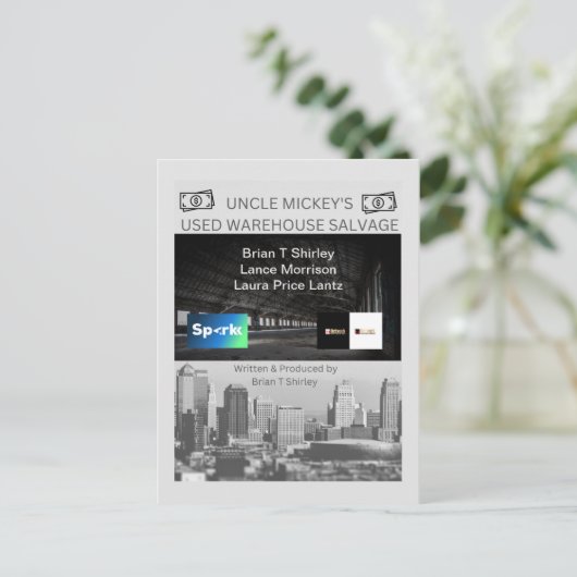 The "Oom Mickey's used Warehouse Salvage" Postc Briefkaart (Staand voorkant)