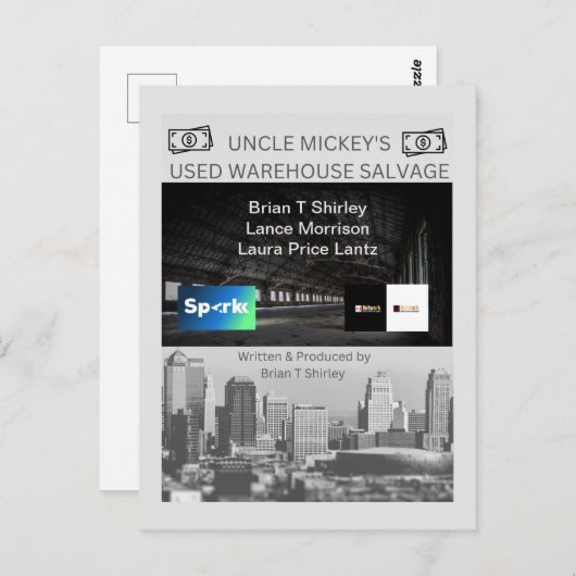 The "Oom Mickey's used Warehouse Salvage" Postc Briefkaart (Voorkant / Achterkant)