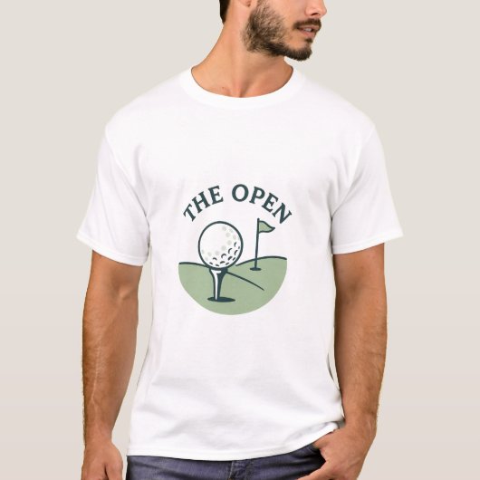 The Open – Minimalistisch Golf Design T-shirt (Voorkant)