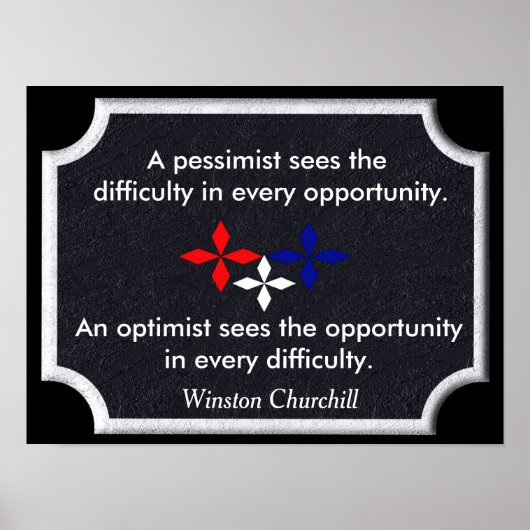 The Optimist - Winston Churchill citaat - print (Voorkant)